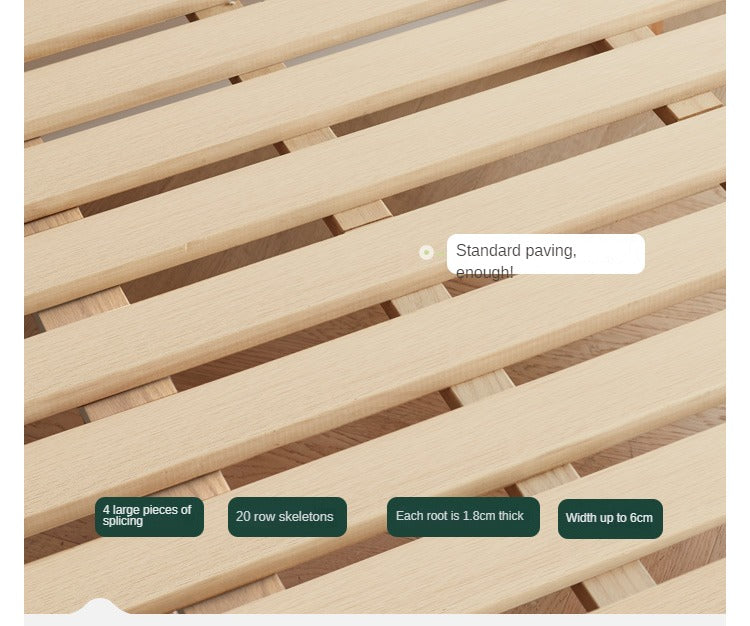 Ash Solid Wood Genuine Leather, Technical Cloth Box Storage Bed