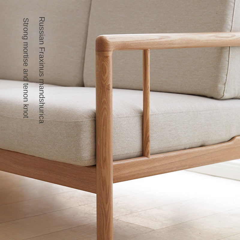 Ash Solid Wood Sofa Single Armchair-