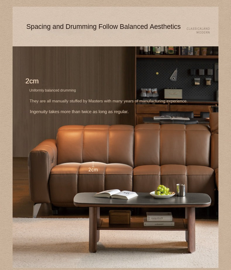 Genuine Leather Zero-Wall Power Reclining tufted sofa