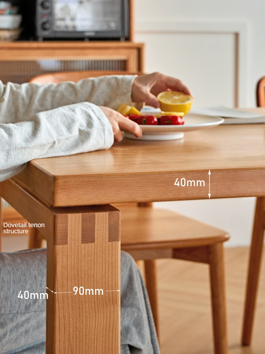 Cherry Wood Dining Table Island Table Integrated Large Board