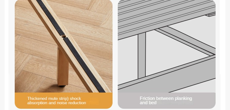 European Beech Solid Wood Soft Back Fabric Bed