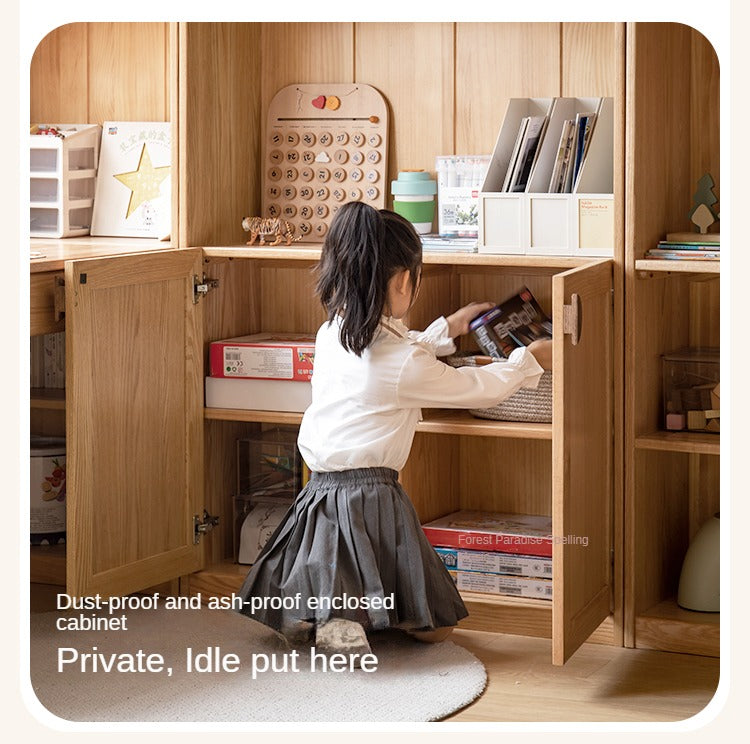 Oak Solid Wood Small Kids Bookshelf.