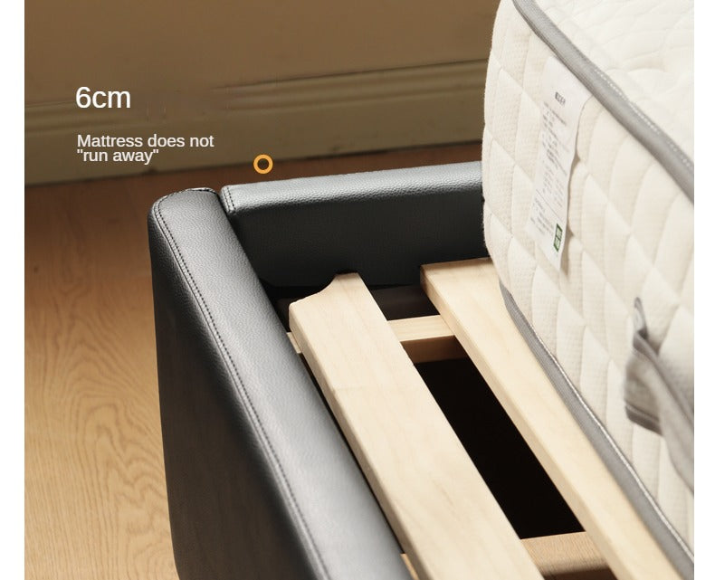 First Layer Of Yellow Cowhide Black Bed