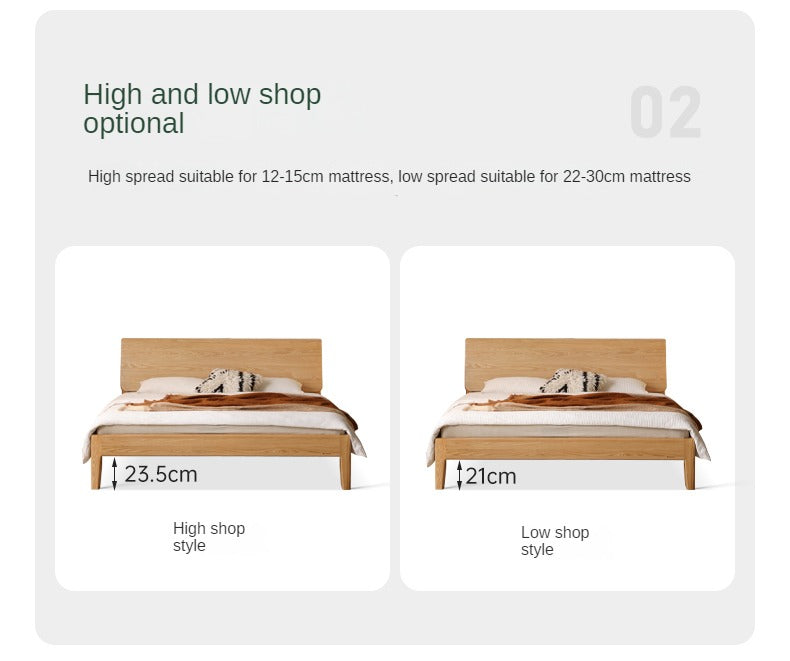 Oak Solid Wood Bed Nordic Modern
