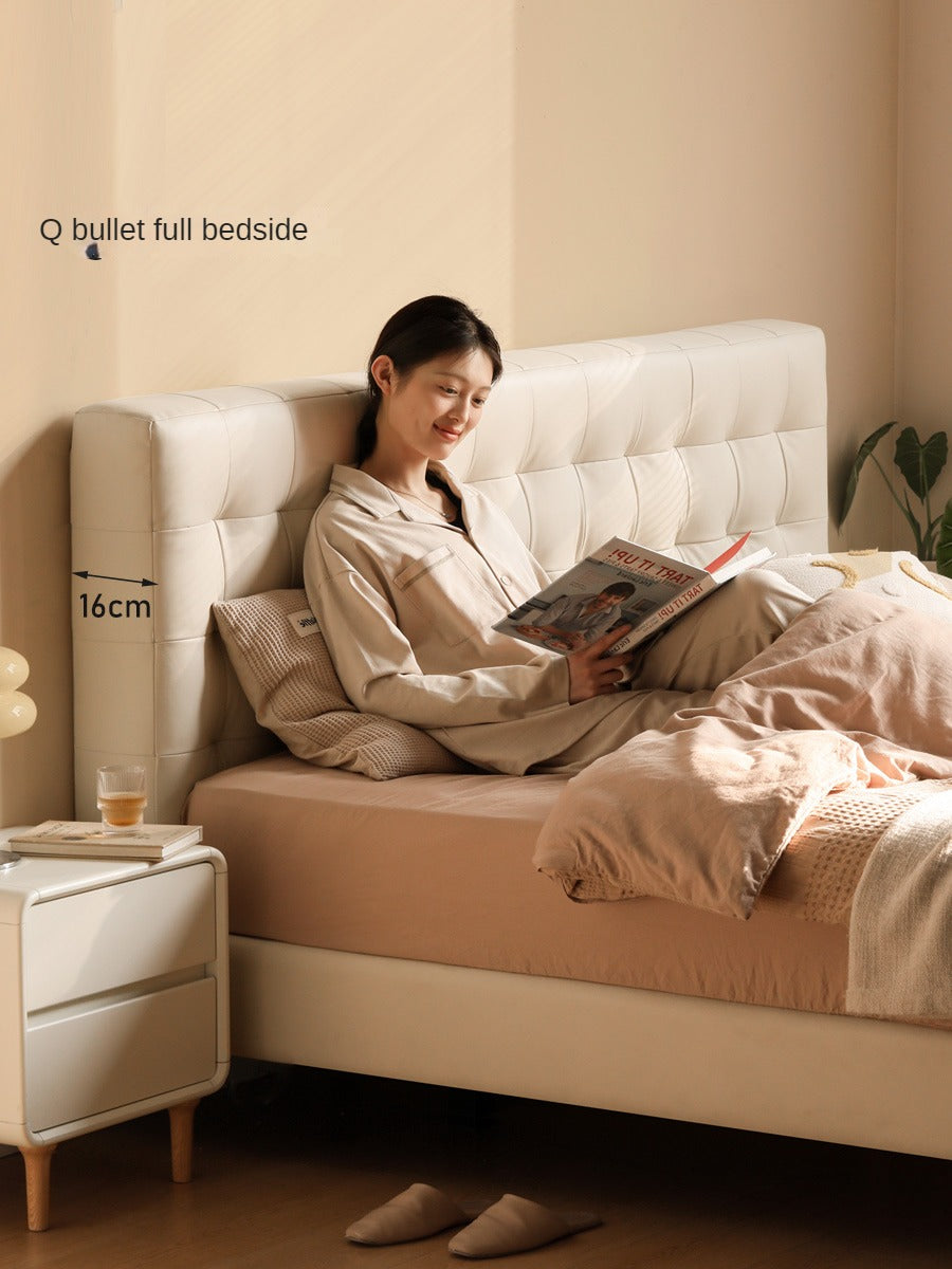 Suspended Organic Leather Bed, Genuine Leather Bed