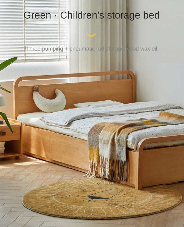Beech solid wood Multi-functional with storage box bed<