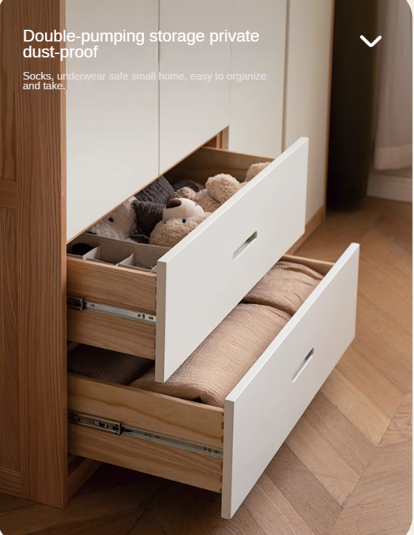 Oak Solid Wood Wardrobe Floor Combination Cabinet.