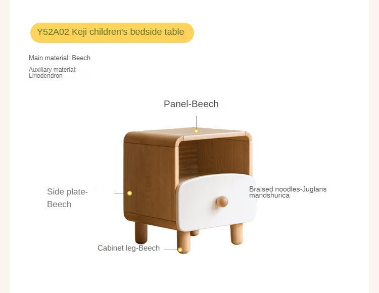 Beech Solid Wood Bedroom Furniture Set Children's Bed Montessori.