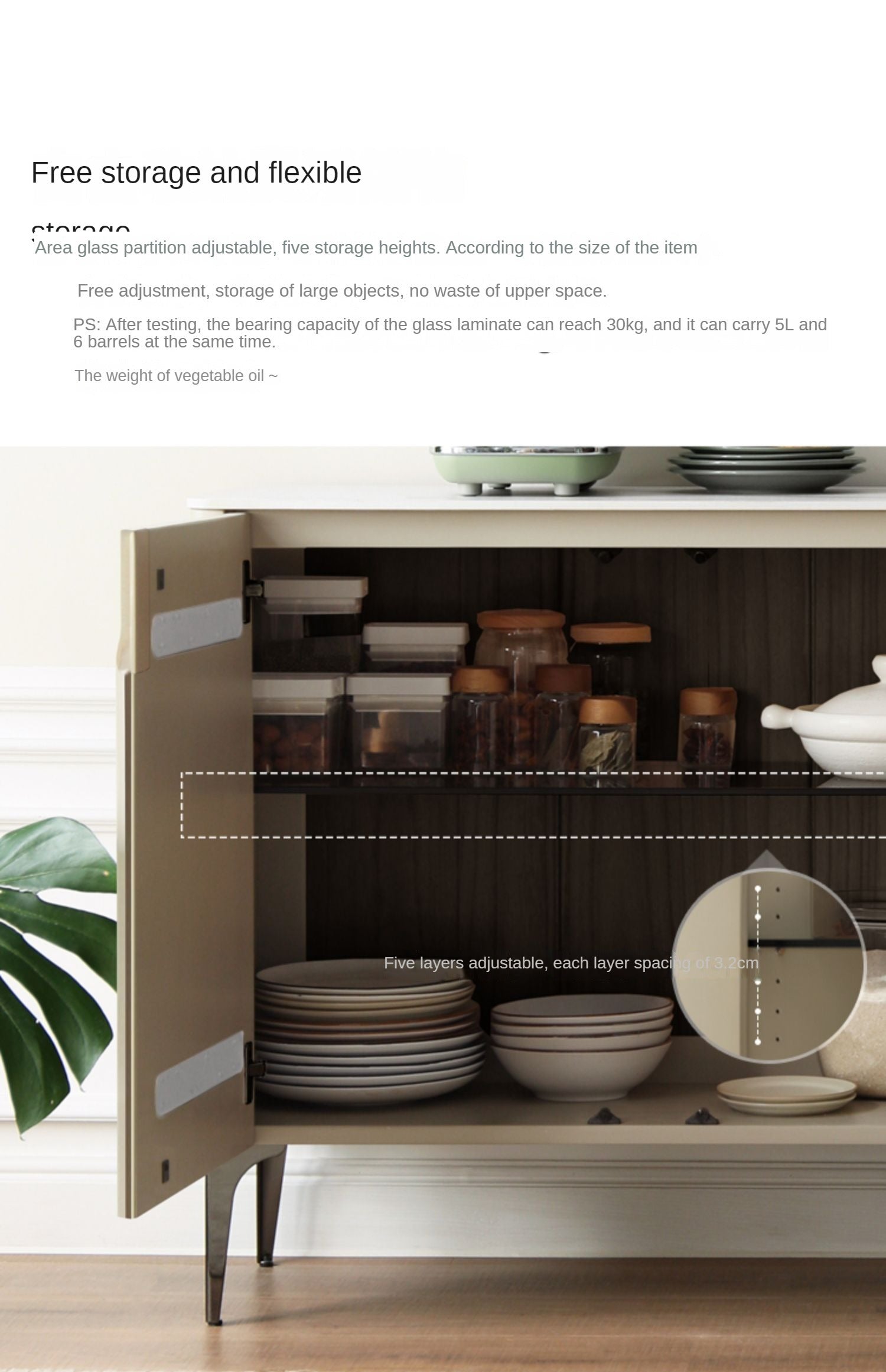 Poplar Solid Wood Sideboard Slate Top