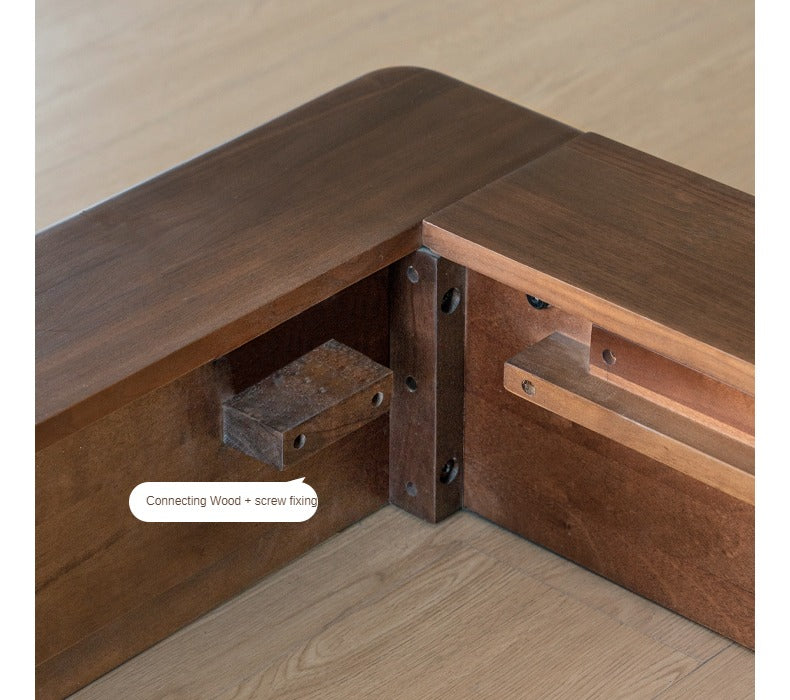 Black Walnut Solid Wood Leather Soft Suspended Bed