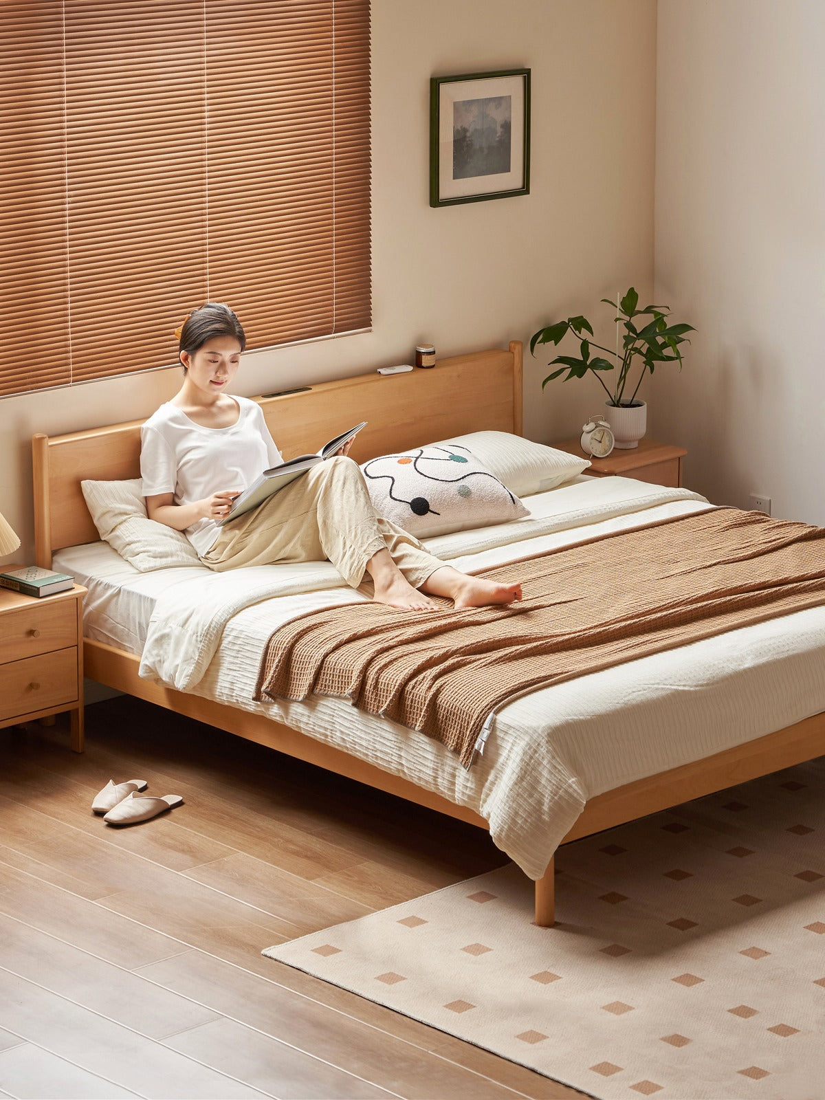 European Beech Solid Wood Bed