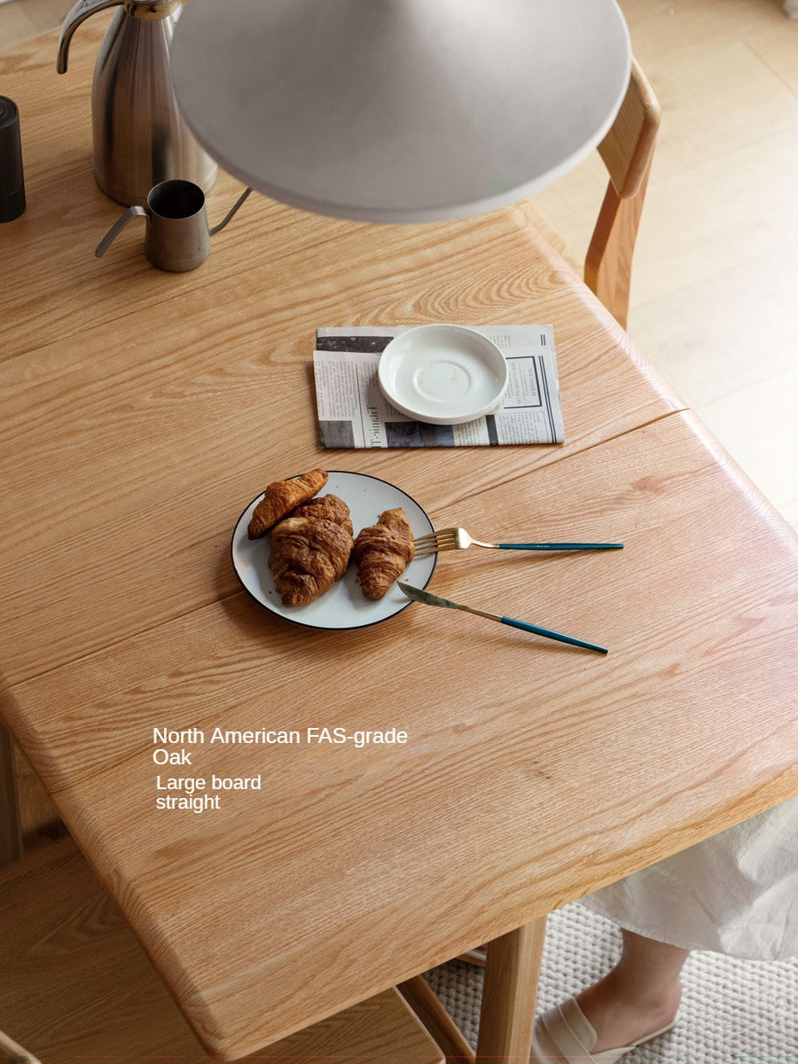 Ash, Oak Solid Wood Folding Dining Table