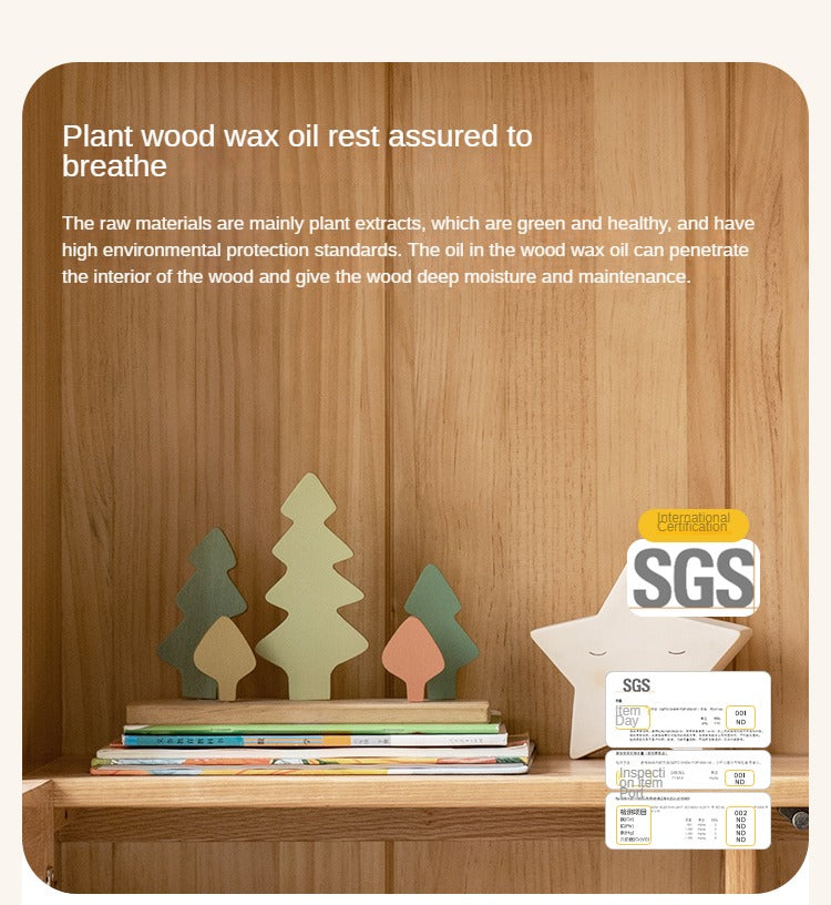 Oak Solid Wood Small Kids Bookshelf.