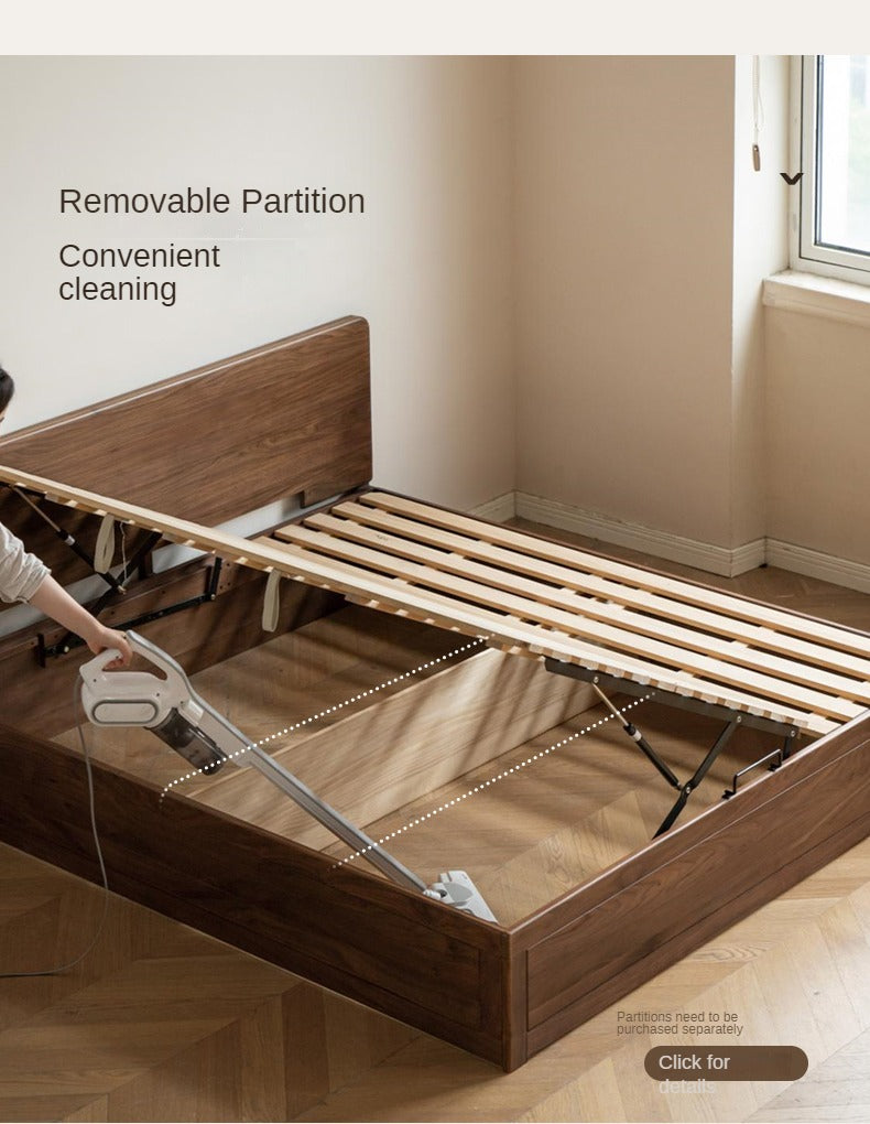 North American black walnut solid wood light luxury box bed