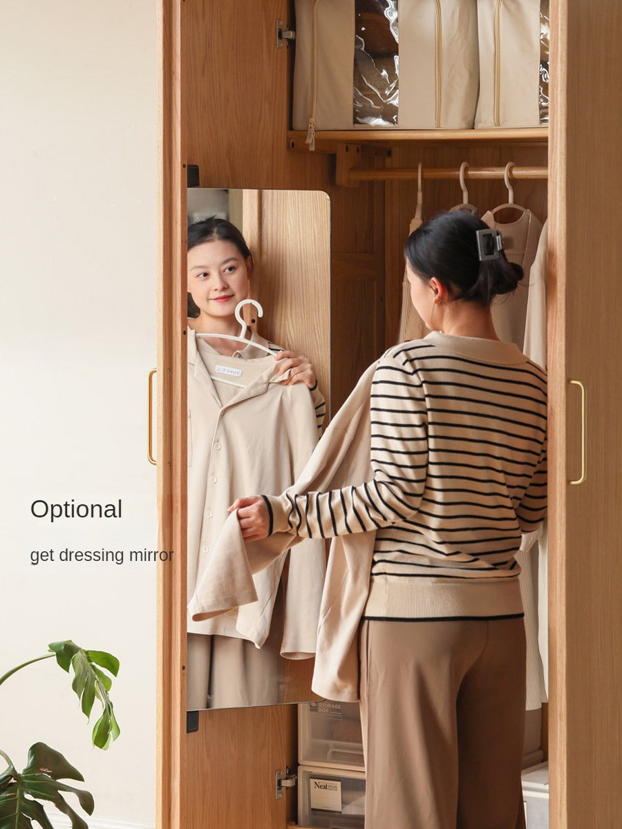 Oak Solid Wood Double Door Wardrobe.