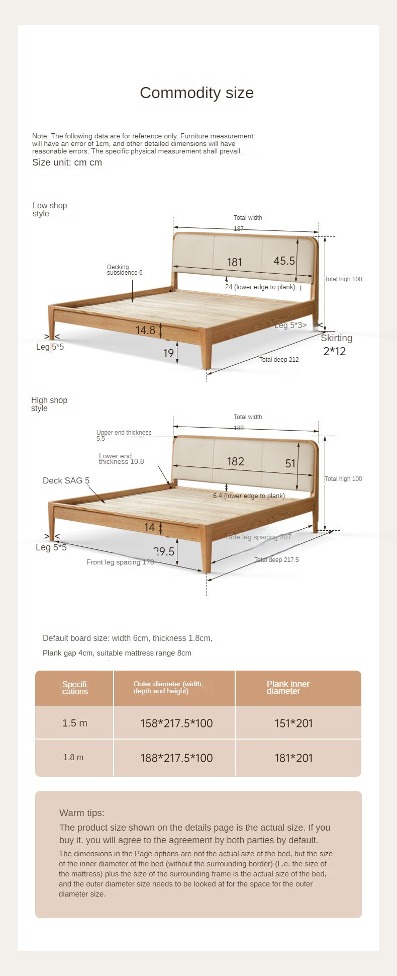 Oak Solid Wood Bed Modern Genuine Leather,Technology Cloth, Fabric