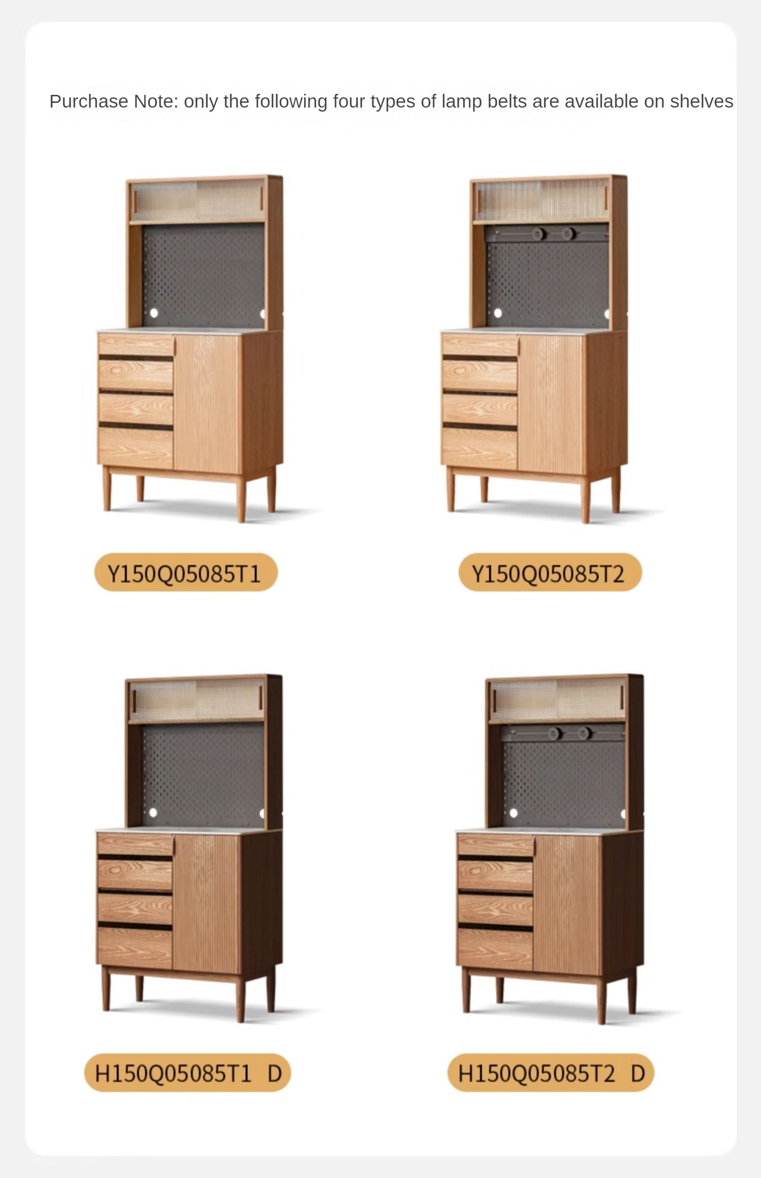 Oak Solid Wood Modern Rock Board Side High Tea Cabinet Buffet