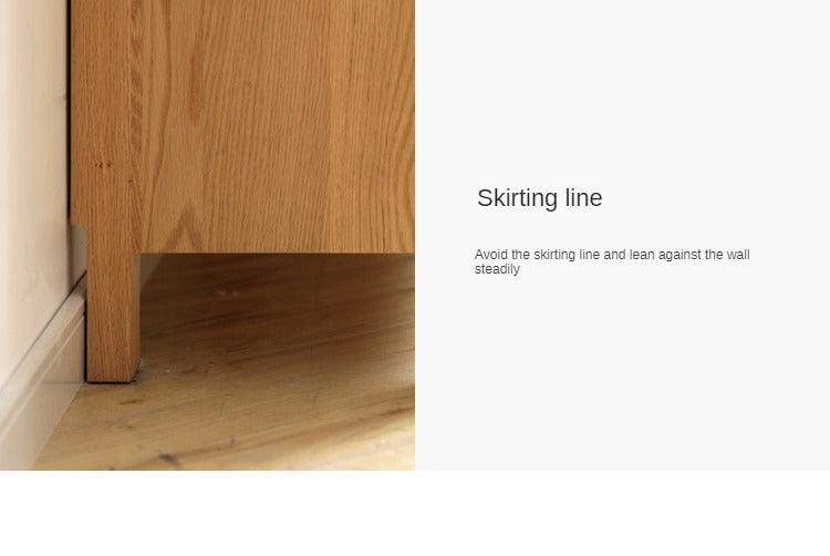 Oak, Solid Rubberwood Modern Minimalist Combination Bookcase