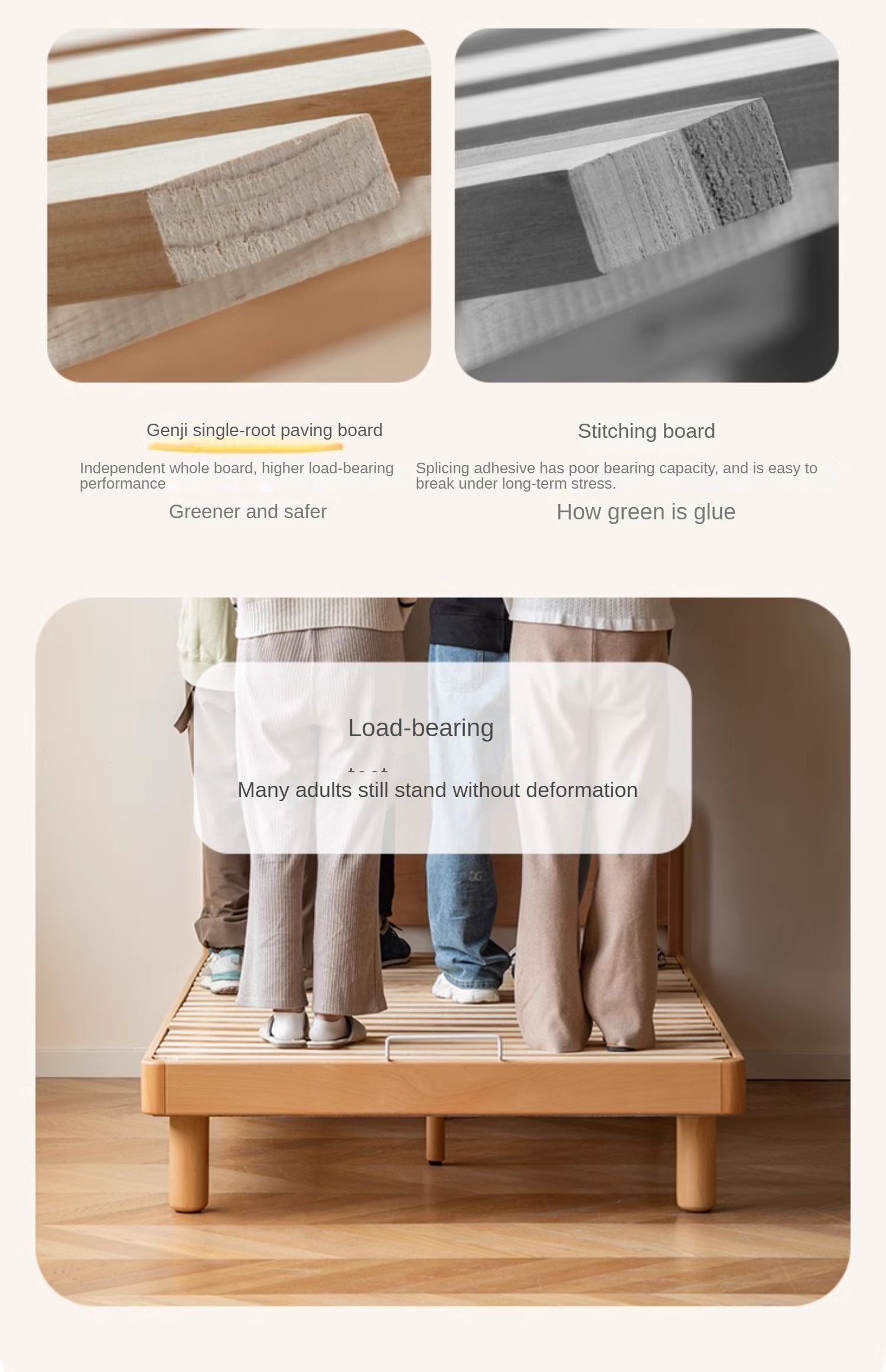 Beech Solid Wood Children's, Montessori Floor Bed<