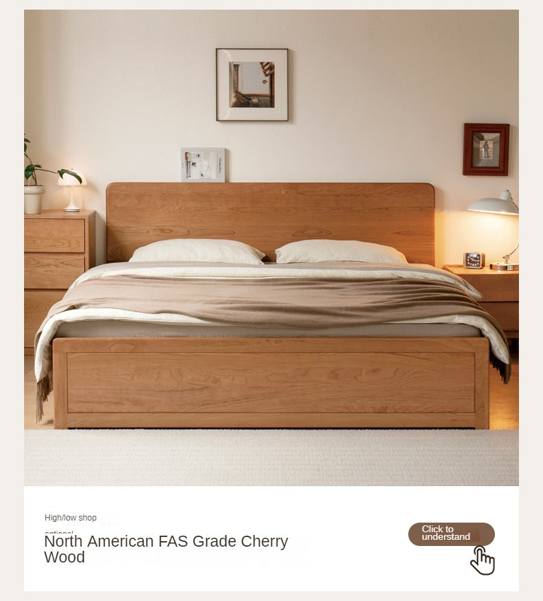 Black Walnut, Oak Solid Wood Bed Box Modern