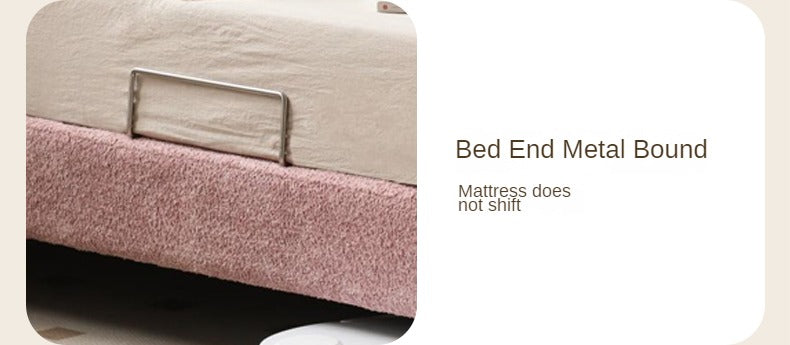 Fabric Pink Bed French Style