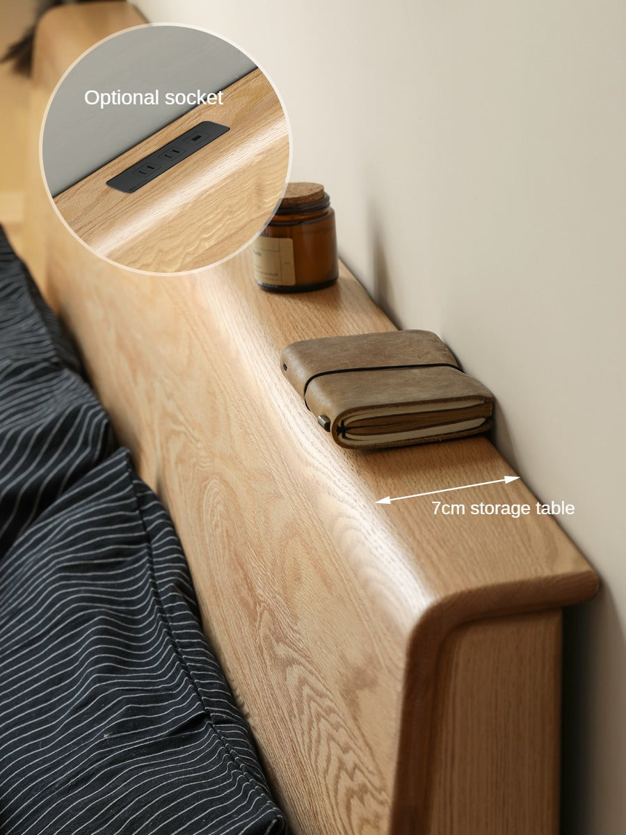 Oak Solid Wood Bed Nordic Modern