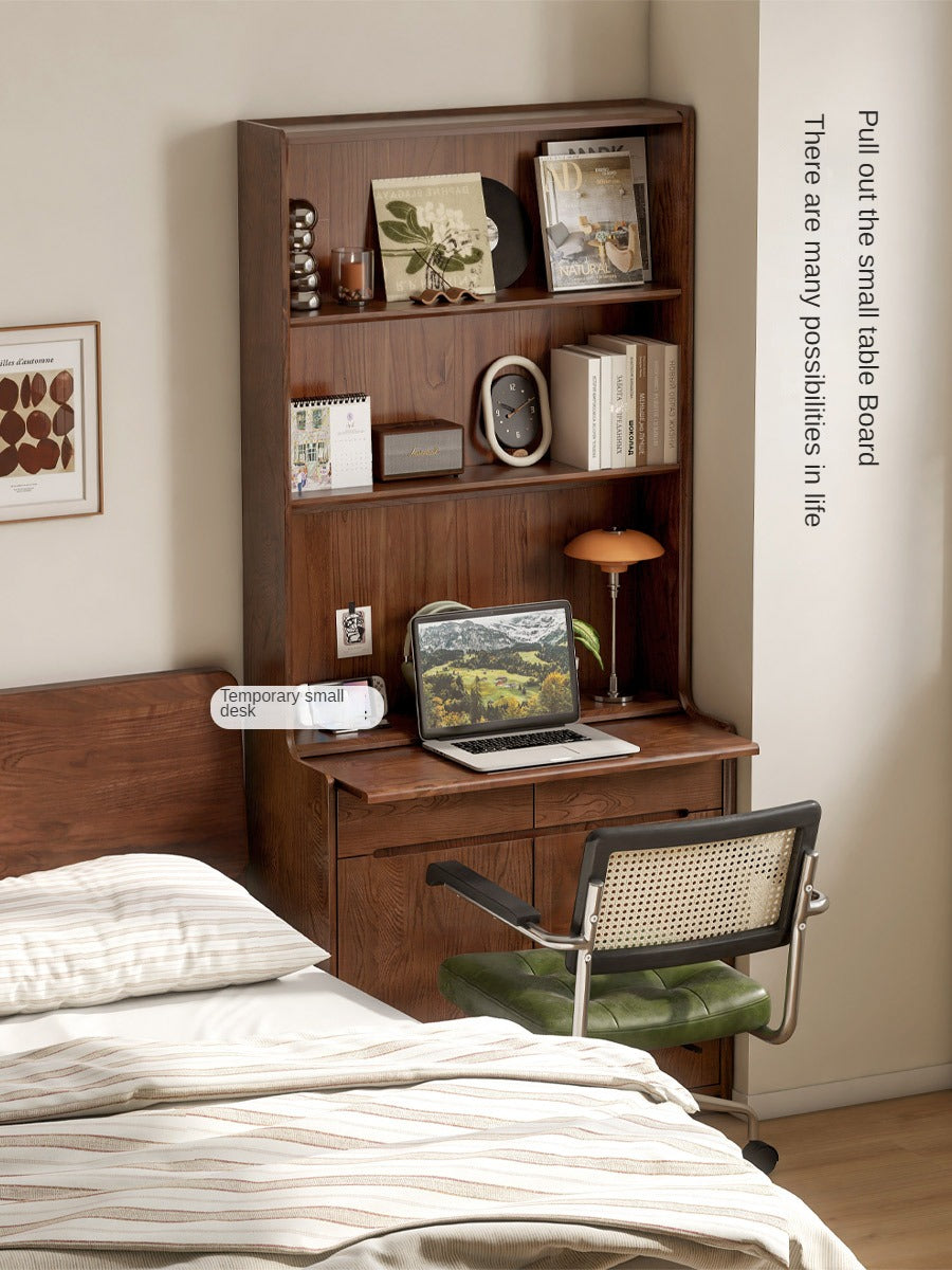 Oak Solid Wood Corner Floor-Standing Free Combination Bookshelf