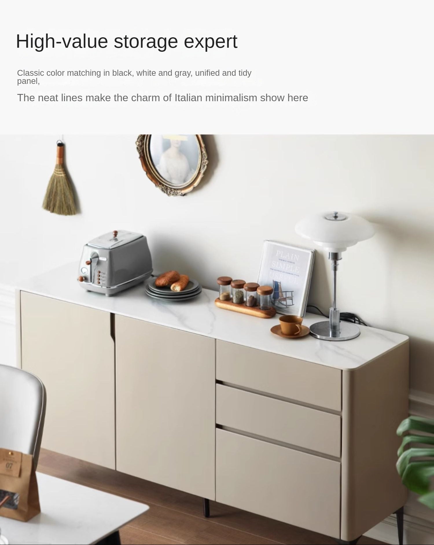 Tulipwood Solid Wood Sideboard Slate Top