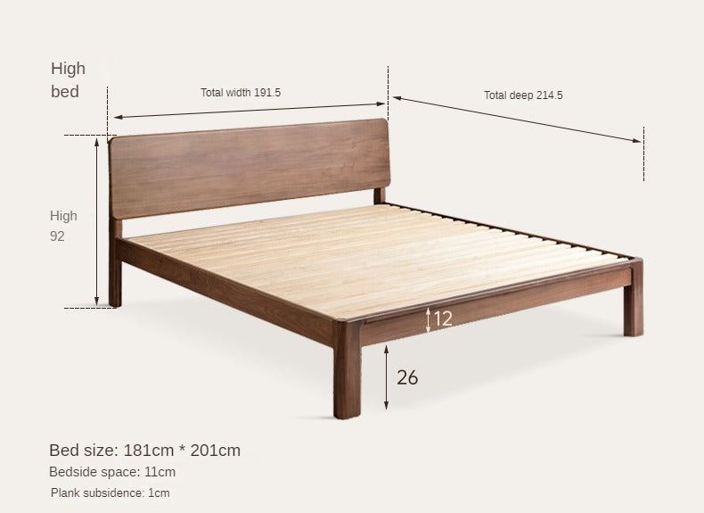 Teak Solid Wood, Black Walnut Solid Wood Bed