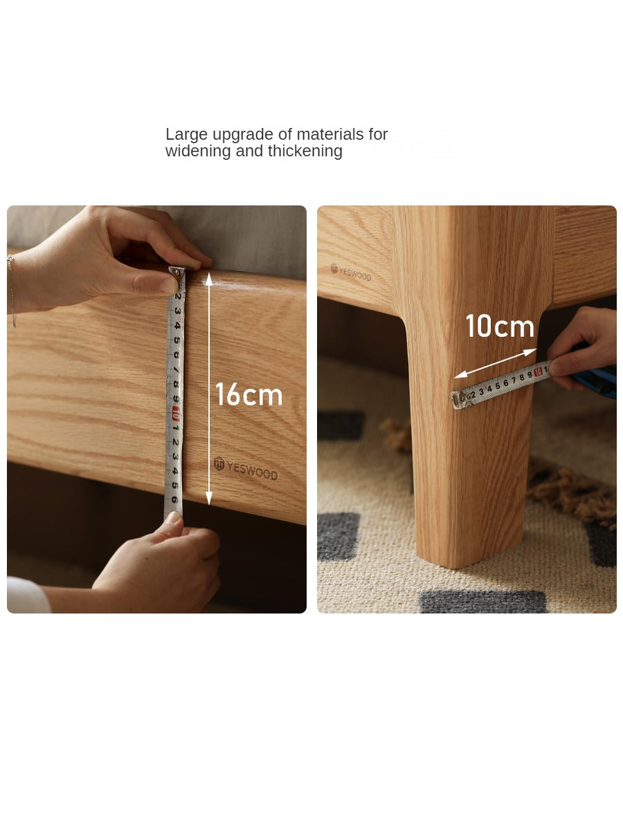 Oak Solid Wood Bed Nordic Modern