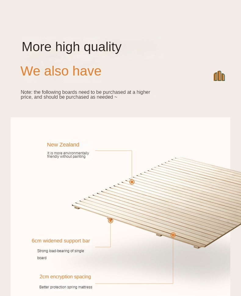 Cherry Solid Wood Box Bed Top Genuine Leather, Corduroy Suspended Bed