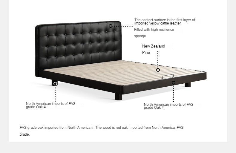 Black High-end Leather Suspension Bed
