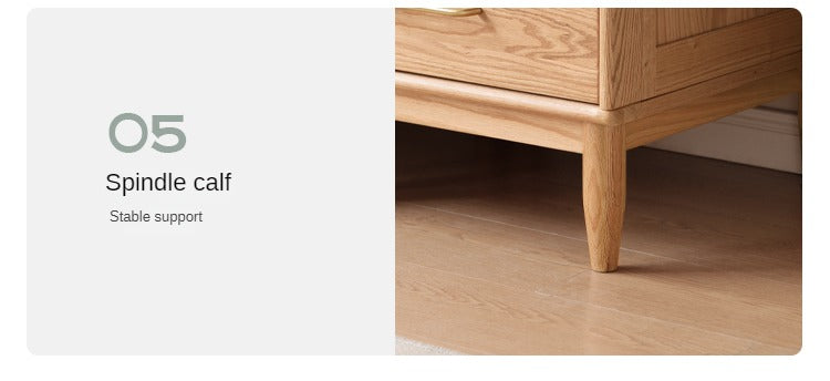 Oak Solid Wood Double Door Wardrobe.