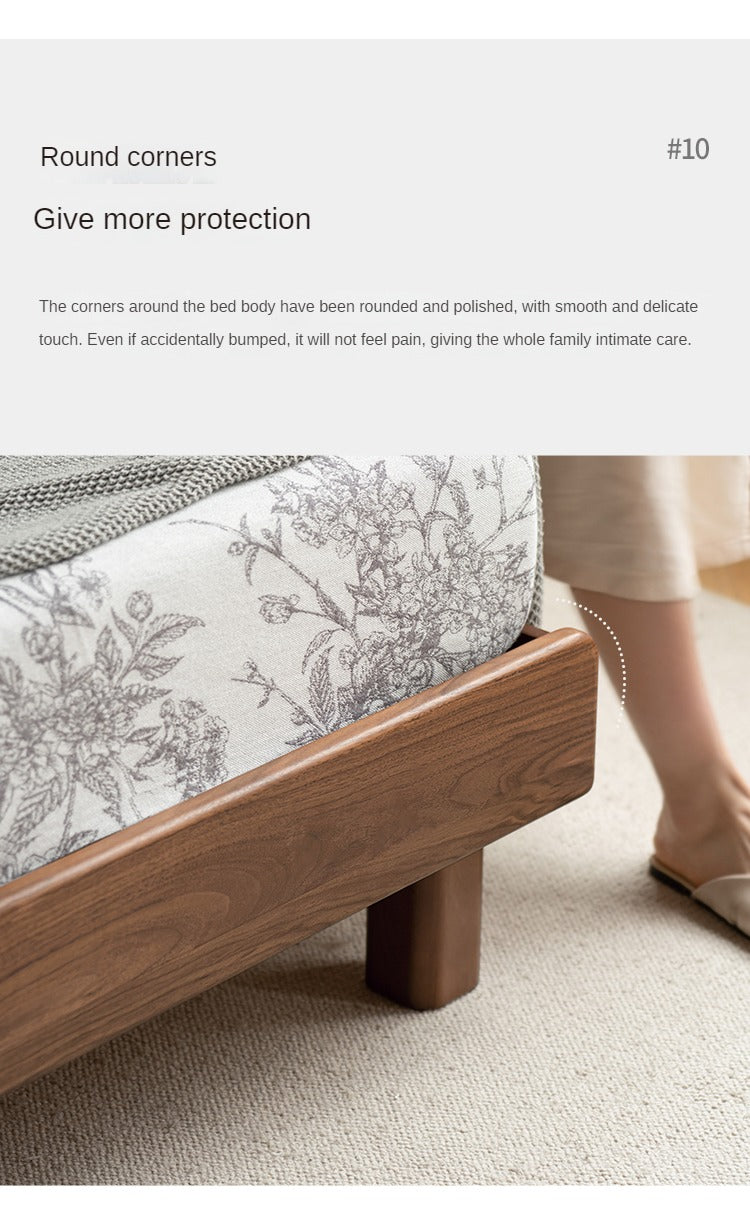 North American Black Walnut, Ash solid wood leather soft bed
