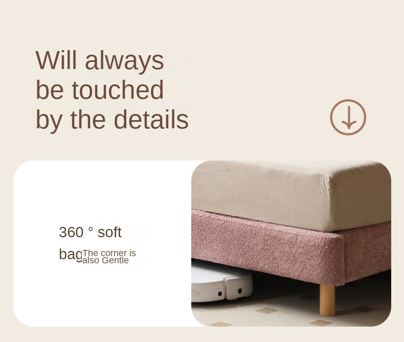 Fabric Pink Bed French Style