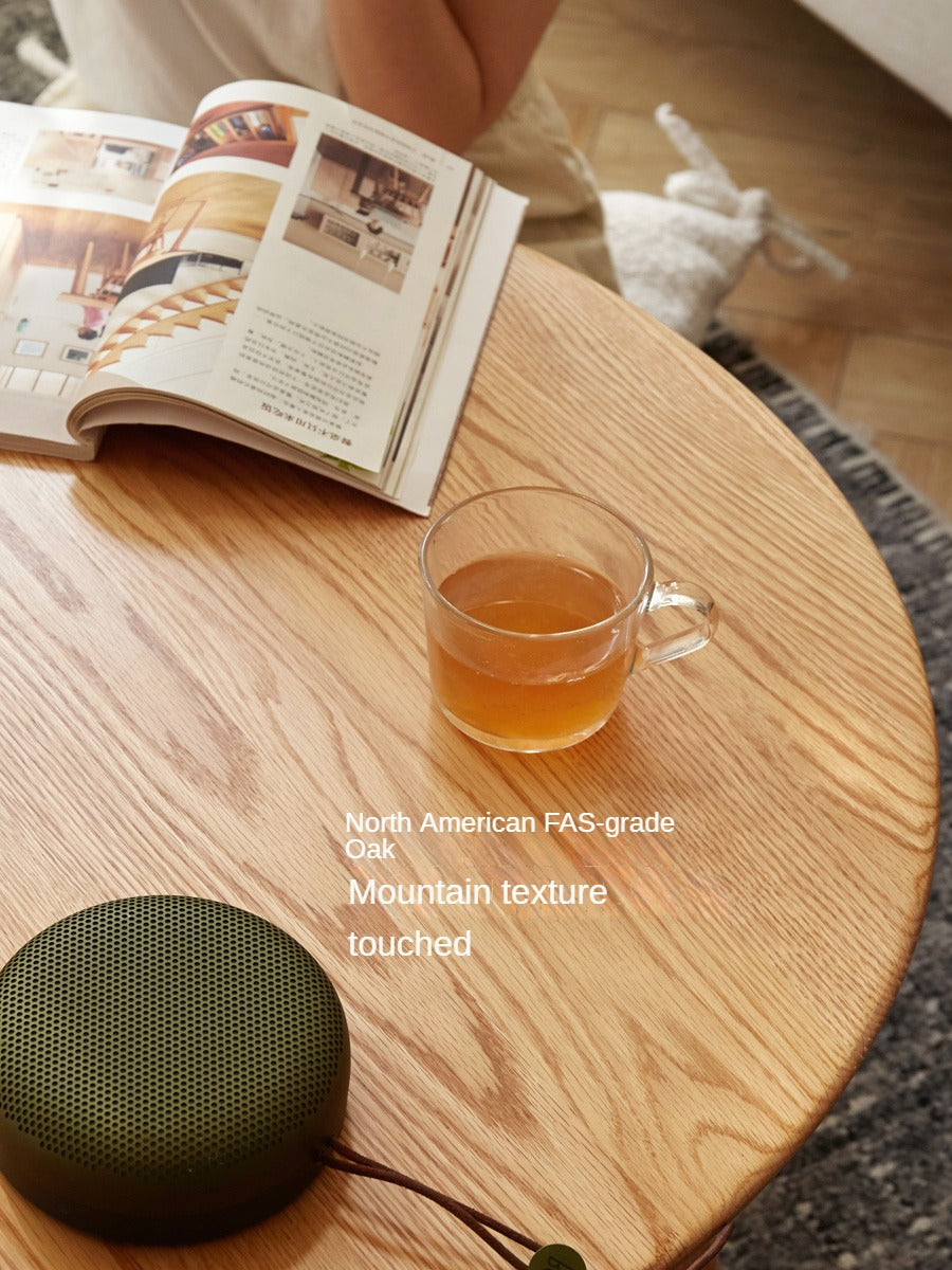 Oak, Beech Solid Wood Round Coffee Table