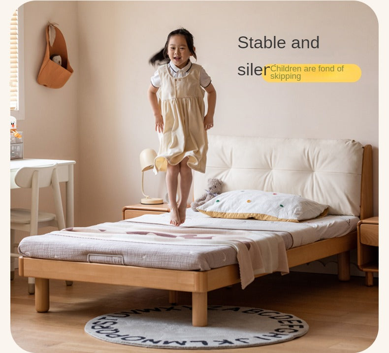 Cream style Organic Leather kid's Bed<