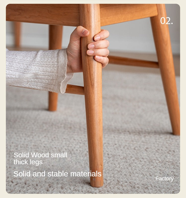 Black Walnut, Oak, Cherry Color Solid Wood Rotating Chair