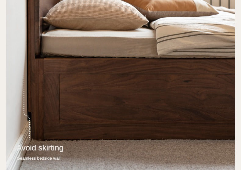 North American black walnut solid wood light luxury box bed