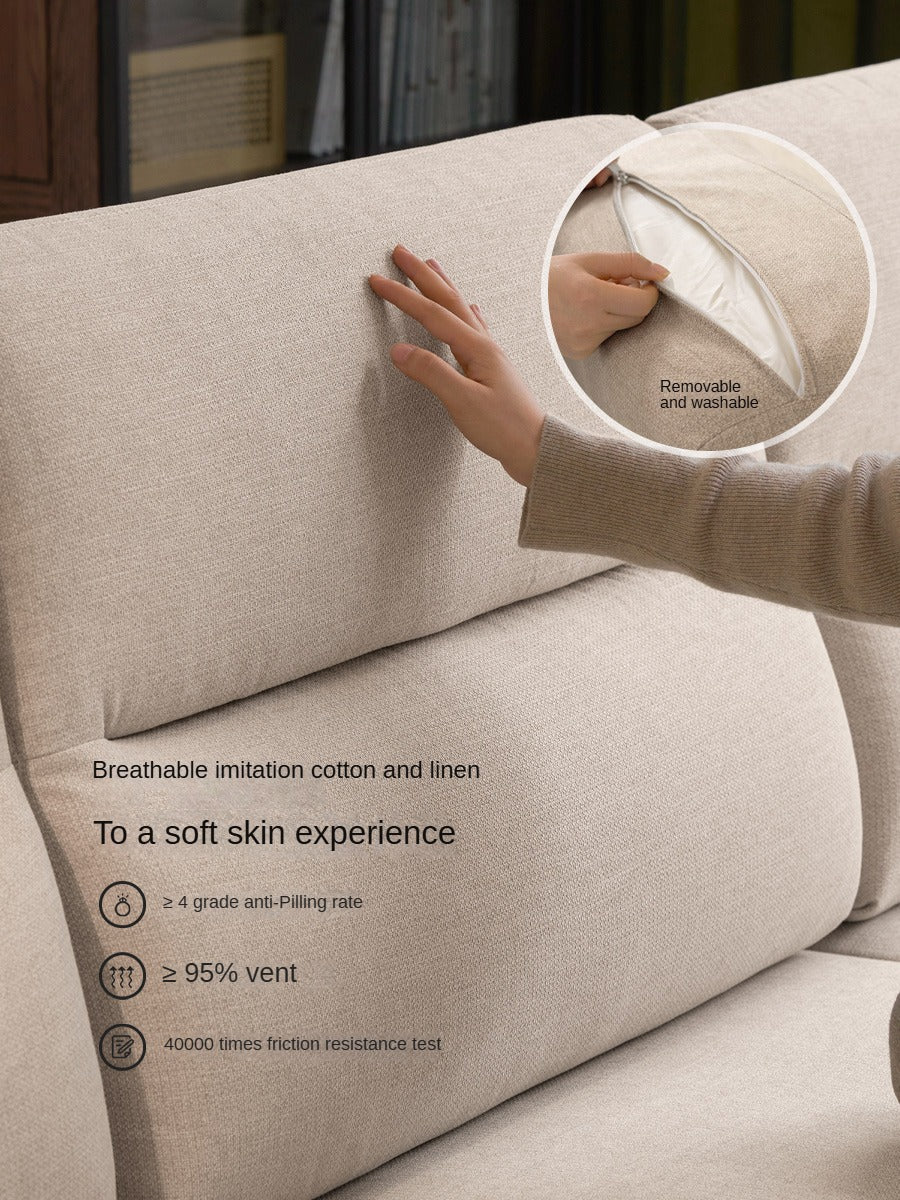 Oak Solid Wood High Back Fabric Corner Sofa Modern.