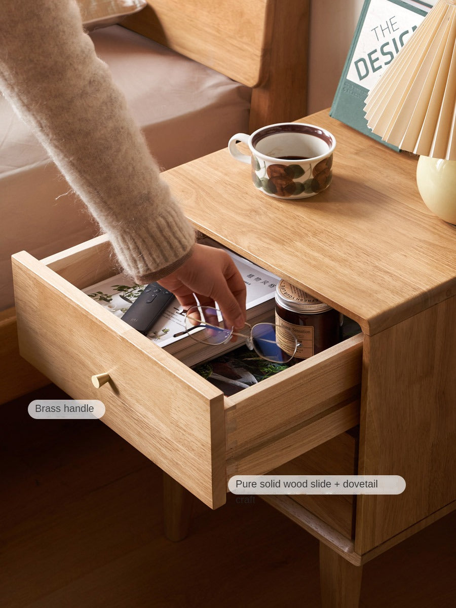 Ash, Oak Solid Wood, Solid RubberWood Nightstand.