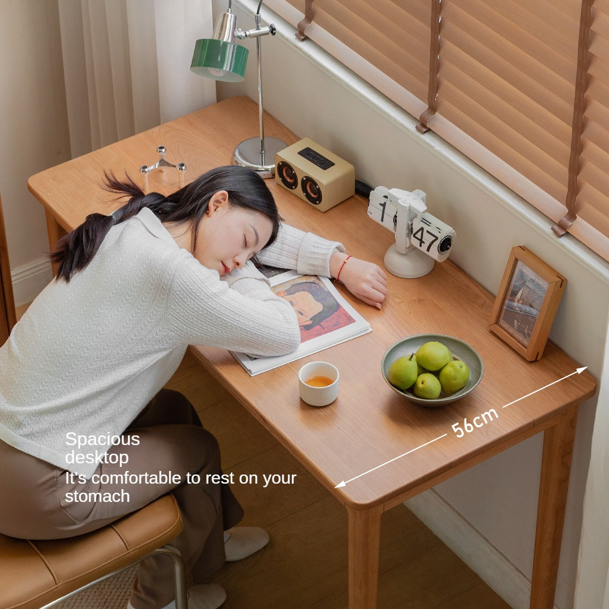 Cherry Solid Wood Desk Medieval Study Computer Desk