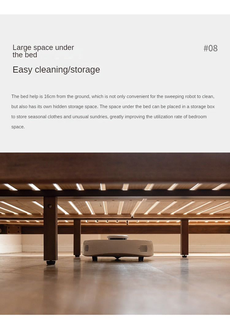 North American Black Walnut, Ash solid wood leather soft bed