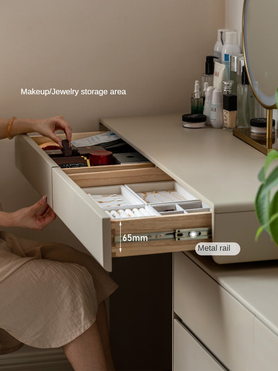 Tulipwood Solid Wood Retractable Vanity Table Light Luxurious Drawer.