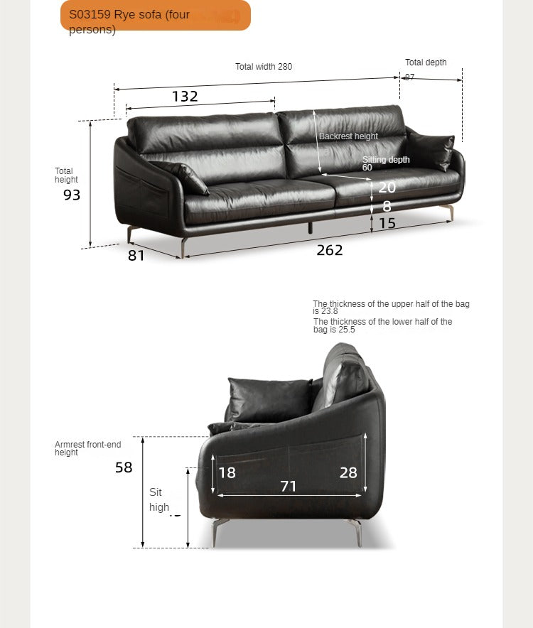 Living room furniture set First layer cowhide sofa living room middle-aged style