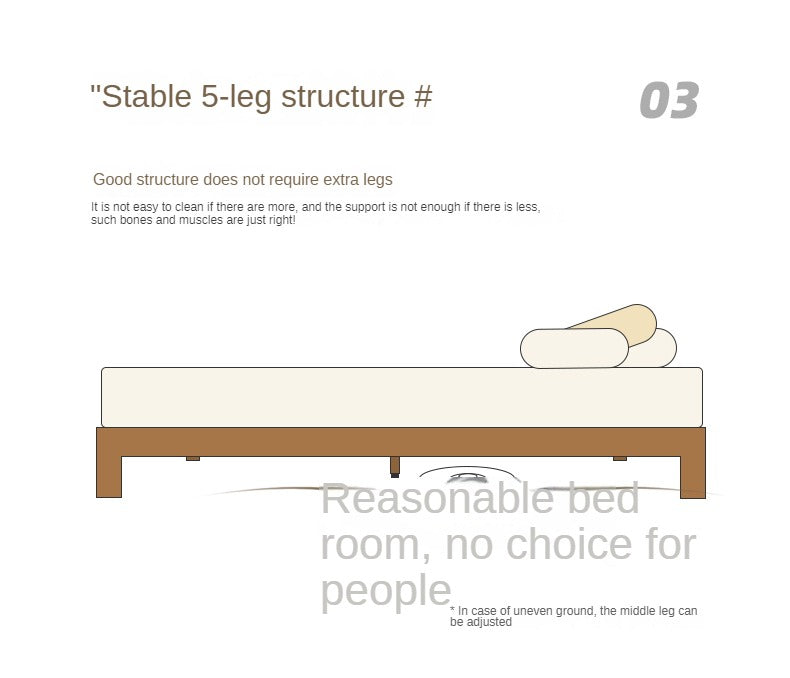 Genuine Leather Suspended Light Luxury Cream Style Bed