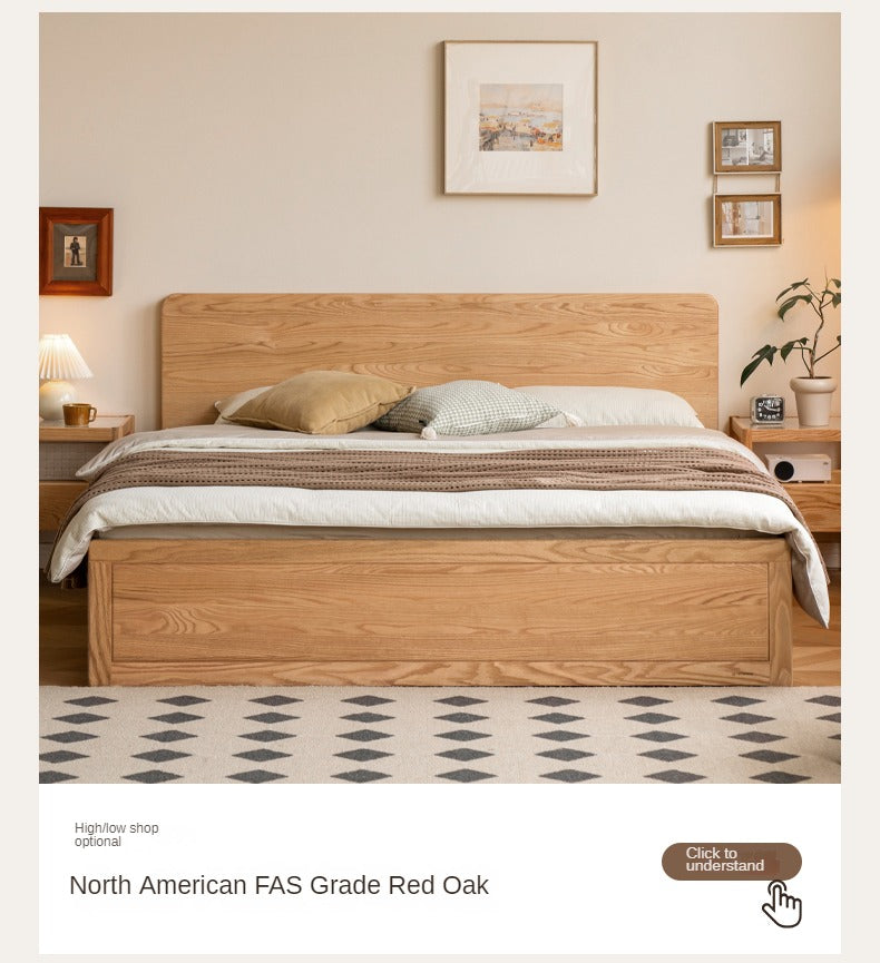 Black Walnut, Oak Solid Wood Bed Box Modern