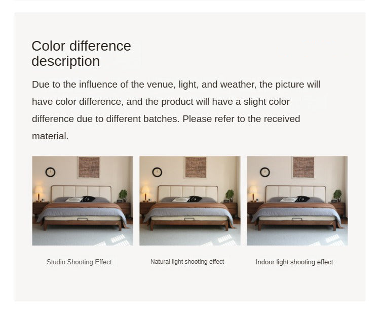 Oak, Rubberwood Solid Wood Genuine Leather, eco Leather Bed Modern