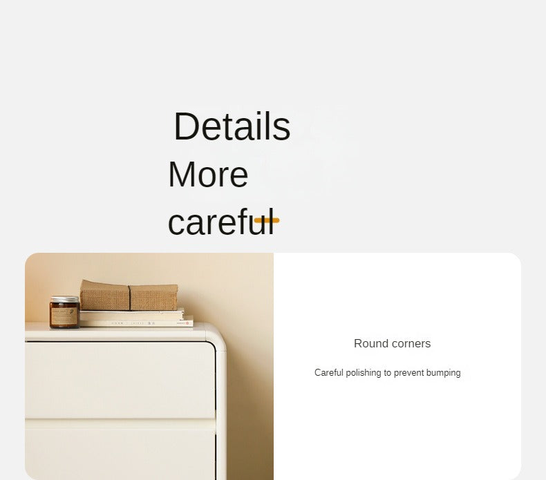 Solid Rubberwood, Poplar Solid Wood Milky Cream Style Chest of Drawers