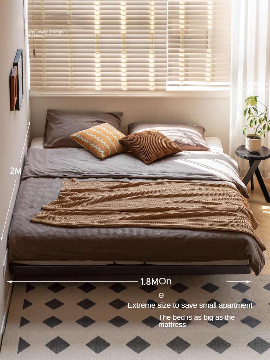 Oak Solid Wood Bed Simple platform bed, headboard-free bed